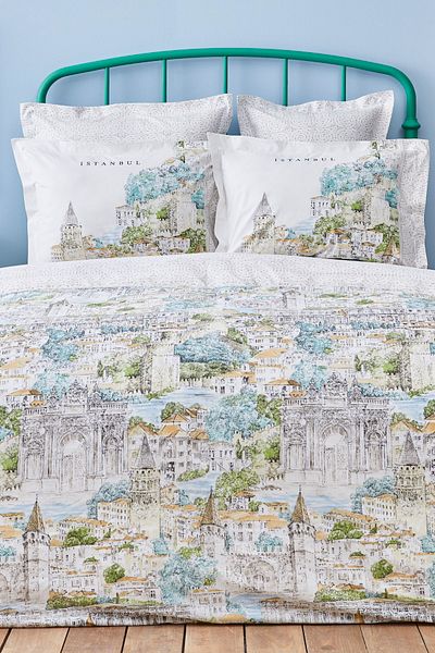 Karaca Home Rumeli Green 100% Cotton Double Duvet Cover Set