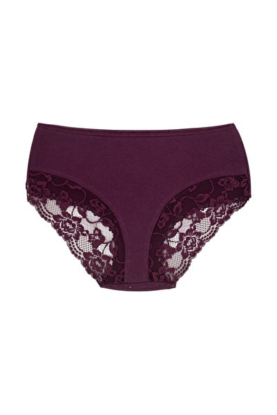 Zena 2-пари високі труси з високою спинкою, V-подібним мереживом та бавовняною вставкою, великі розміри, жіночі труси