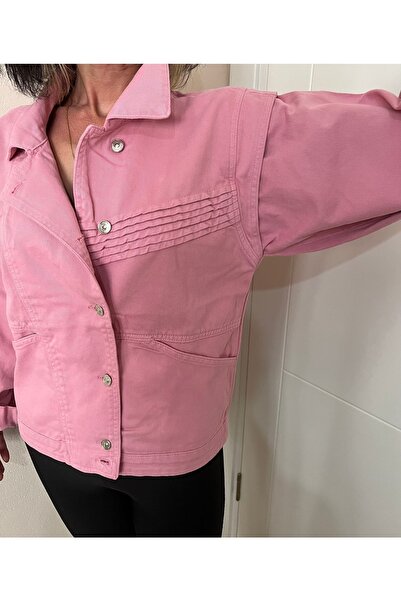 ALYA BUTİK Pembe Denim Ceket