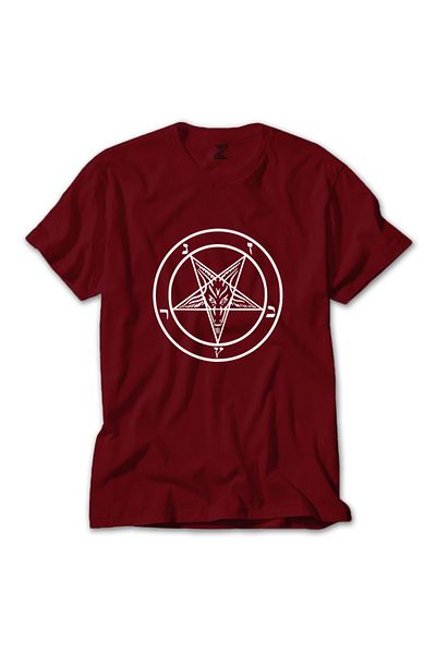 Z zepplin Κόκκινο μπλουζάκι με λογότυπο Baphomet