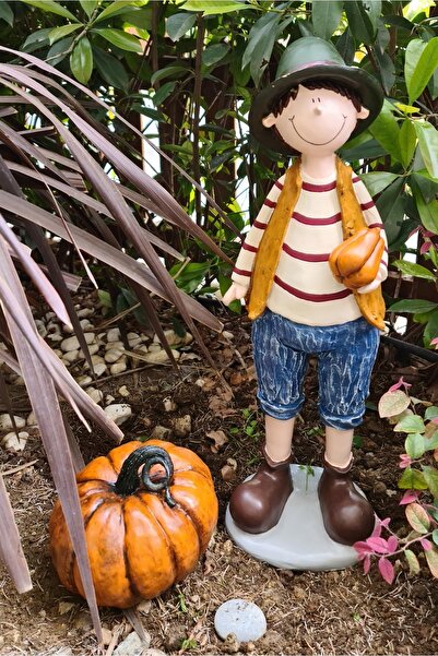 Ella's Design Studio Kabak Tutan Adam Bahçe Heykeli, Bahçe Dekorasyon, Çiftçi...