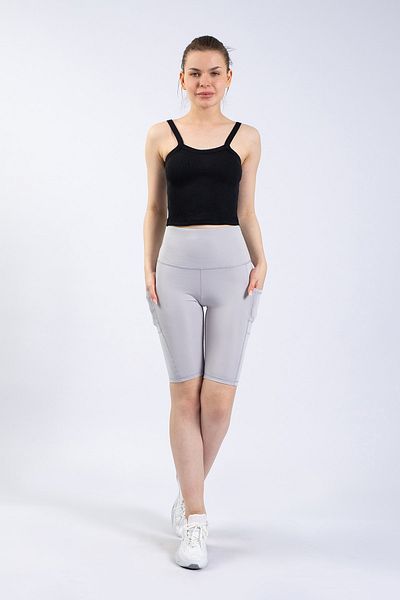 The Step Sports Jambiere de yoga pentru laptop, cu talie înaltă, cu buzunare, gri argintiu Spocket, 10 inchi