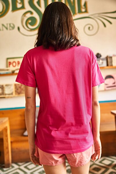 Olalook Women's Fuchsia Ocean T-Shirt TSH-19000294