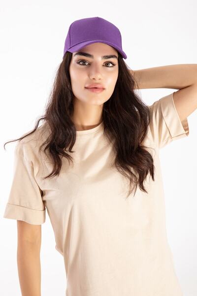 Accesory City Arkası Cırtlı Ayarlanabilir Erkek-kadın Sade Spor Şapka Mor Lad...