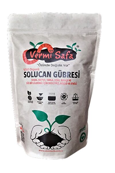 Vermisafa %100 Doğal Organik Katı Solucan Gübresi 1 kg
