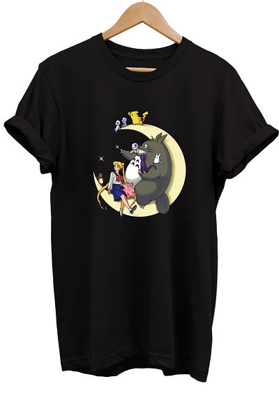 remonz Tricou oversize din bumbac 100% imprimat Pokemon Sailor Moon