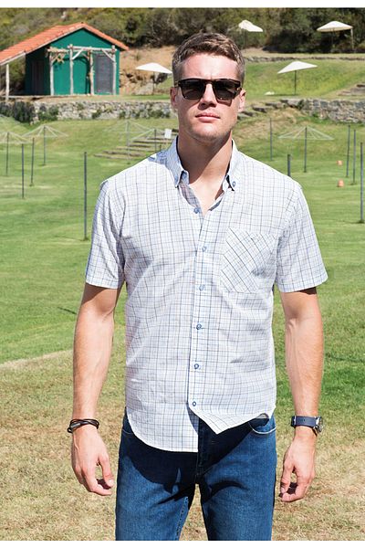 Masimar Short Sleeve Checked Woven Shirt