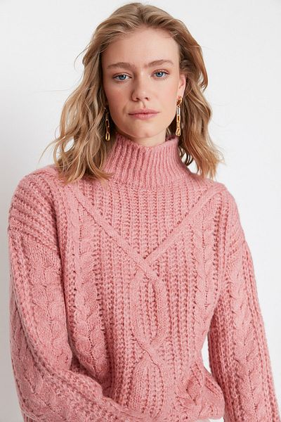 Trendyol Collection Pulover de tricotaj cu textura pudra cu potrivire lata - TWOAW20KZ0171