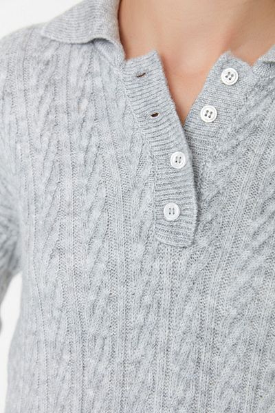 Trendyol Collection Gray Wide Fit Soft Textured Knitwear Sweater TWOAW21KZ2635