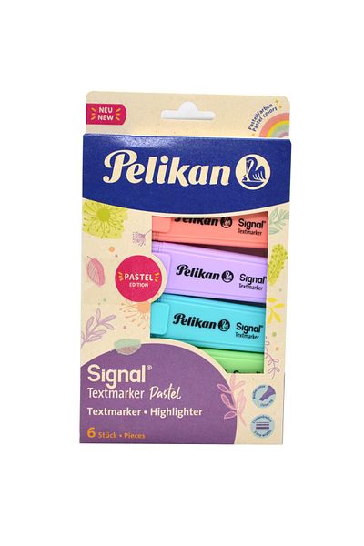 Pelikan Signal Textmarker 6 Color Pastel Highlighter Set
