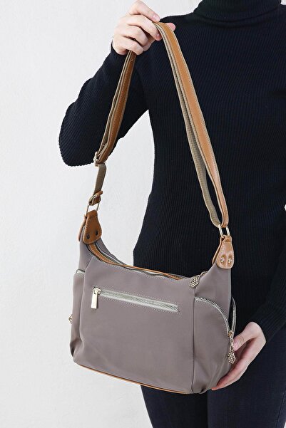 MOTTO Cross Strap Women's Design Shoulder Bag Waterproof Satin Fabric Multi-Eye Zipper Lined 5323