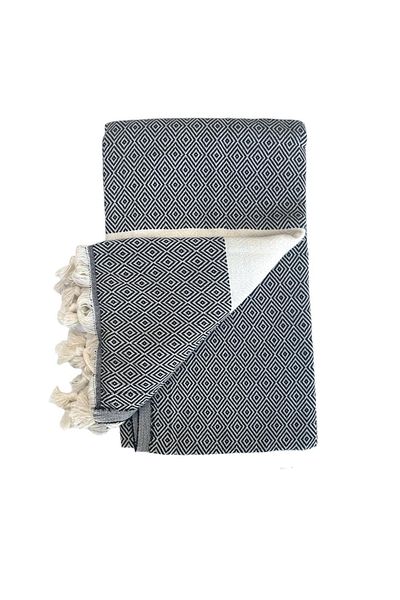 Mulberry Diamond Pestemal 100% Βαμβάκι 8 Διαφορετικά Χρώματα Μαύρο