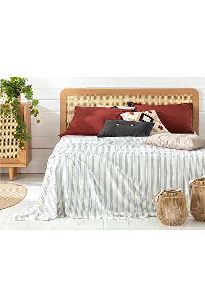 English Home Fine Lines Yarn Painted Viscose Single Pique 150x220 Cm Dark Blue - White