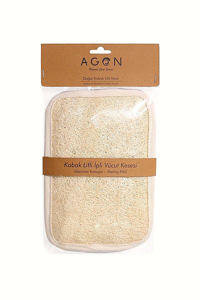 Agon Pumpkin Fiber Stringed Square Bath & Shower Body Washcloth