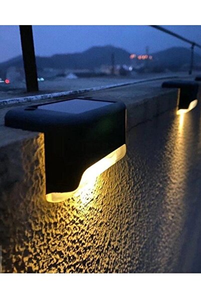 HediyeFilesi 1 Adet Köşebent Merdiven Veranda Solar Güneş Enerjili Bahçe Led Lamba Dekor Bahçe Aydınlatma