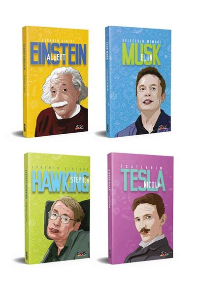 PARS yayınları Tesla - Elon Musk - Albert Einstein - Stephen Hawking - (4lü Kitap Seti)