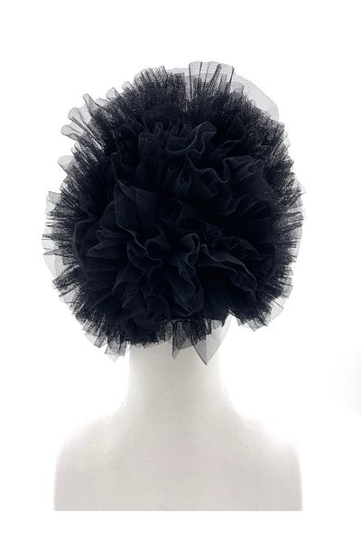nazipek Black Combed Cotton Bonnet