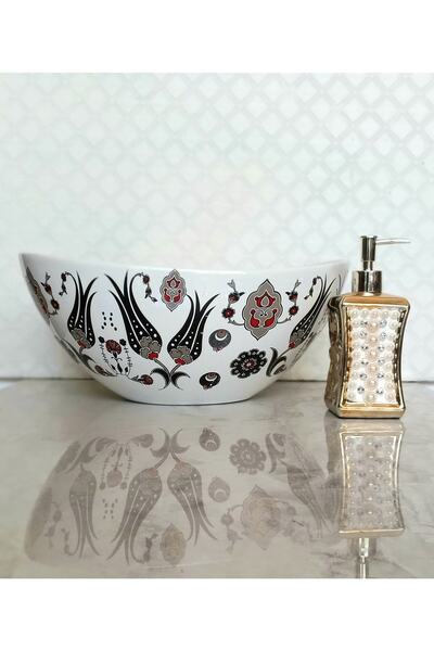 Kütahya Çini El Yapımı % 100 Porselen Lavabo 41x32x18 Cm