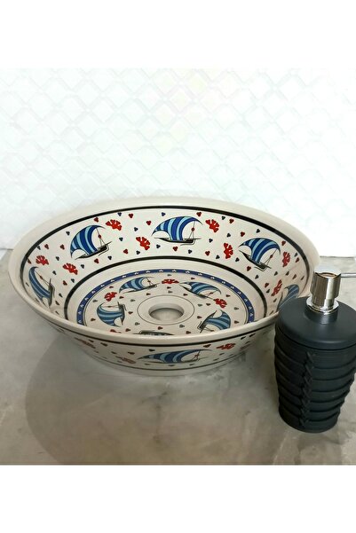 Kütahya Çini El Yapımı % 100 Porselen Lavabo 41x11 Cm