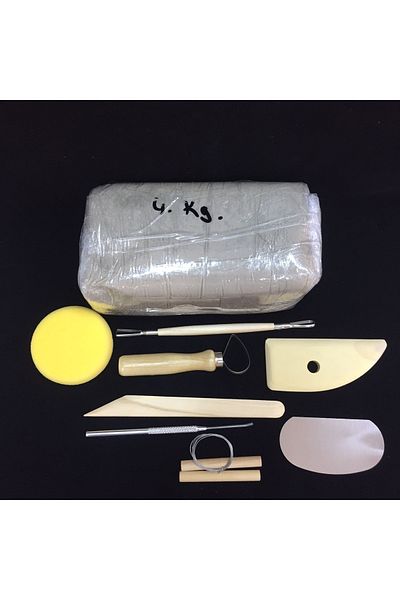 CRAFT HOBİ White Ceramic Mud Vacuum 4 Kg 8-Piece Ceramic Starter Set