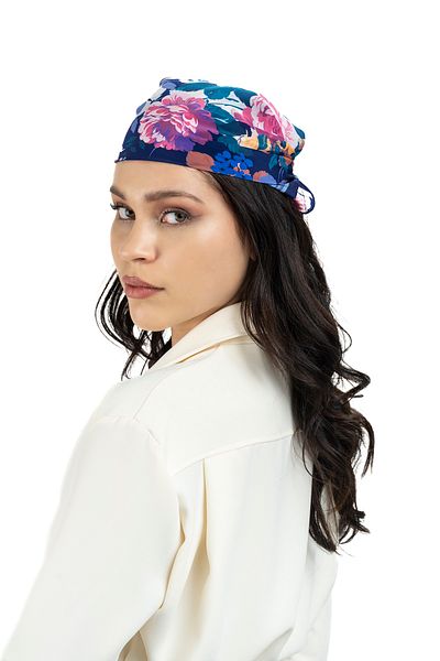 Sarar Women's Pearl Silk Patterned Scarf-bandana