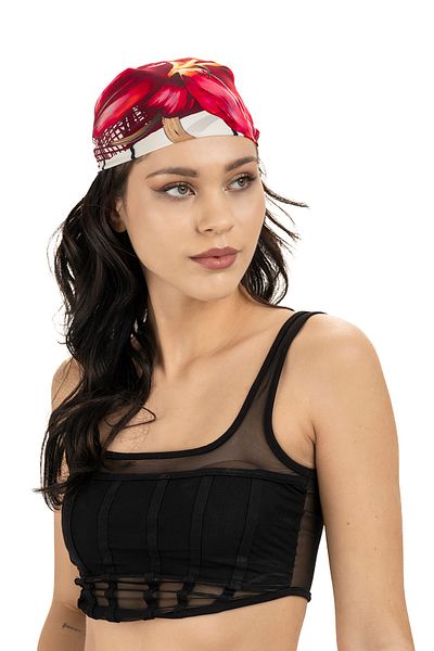 Sarar Women's Pearl Silk Patterned Scarf-bandana