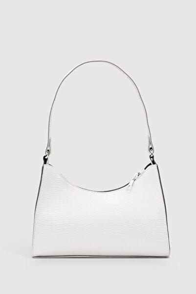Housebags Women's Lizard White Baguette Bag 195