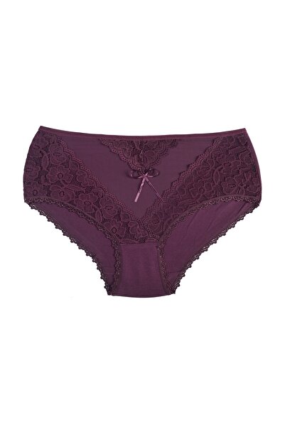 Zena ChiloČi din bumbac cu talie ĂŽnaltÄ din 2 bucÄČi Či dantelÄ pentru femei