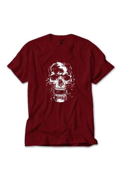 Z zepplin Κόκκινο T-shirt Skull Skull Scream