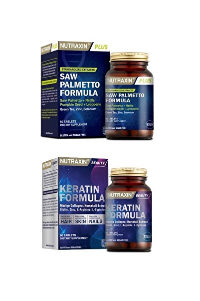 Nutraxin Saw Palmetto Formula 60 Tablet + Keratin Formula 60 Tablet
