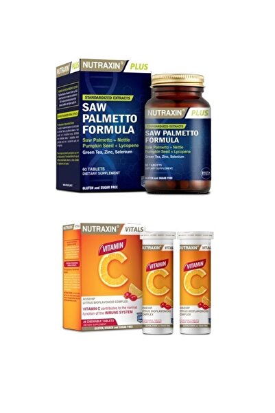 Nutraxin Saw Palmetto Formula 60 Tablet + C Vitamini 28 Çiğneme Tableti