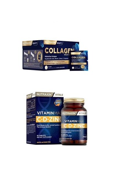 Nutraxin Collagen 30 Sachet - 10000MgVitaminMax+Zinc60 Tablets