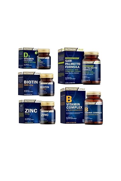 Nutraxin Saw Palmetto Formula - 60 Tablets with Biotin, Zinc, Vitamin D3 and Vitamin B Addition