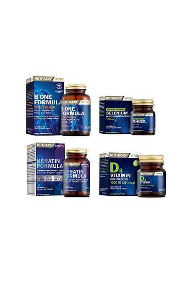 Nutraxin B-One Formula 90+100+60+120 Tablets - Selenium and Keratin Doju+Vitamin D3