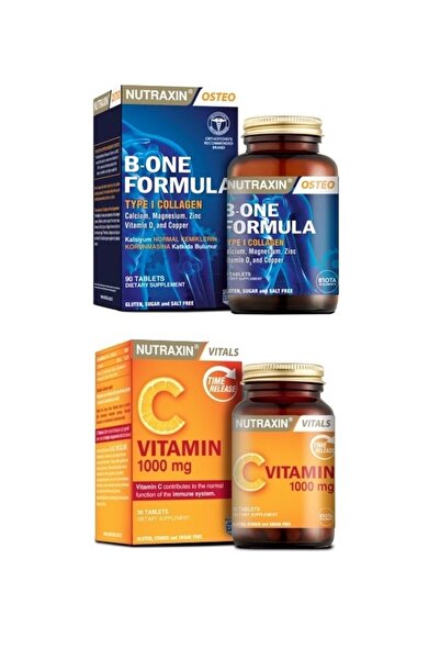 Nutraxin بي وان تركيبة 90 قرص + فيتامين سي 1000 ملجم 30 قرص