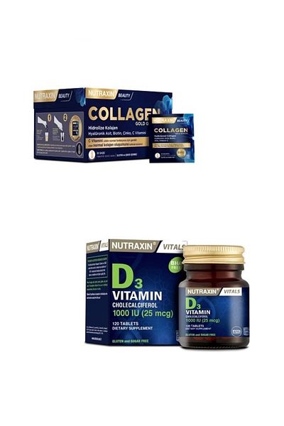 Nutraxin Collagen and Vitamin D3 Tablets - 10000 Mg, 1000 Iu, 120 Pack