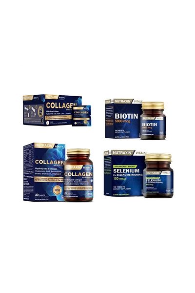 Nutraxin Sachet Collagen - 10000 Mg Hydrolyzed Collagen + Biotin and Selenium Tablet