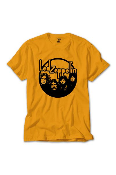 Z zepplin Κίτρινο T-shirt με μοτίβο Led Zeppelin Circle