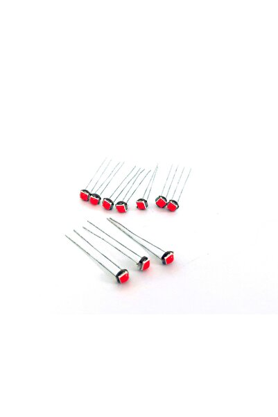 FEMEX Premium T5 T4 10'lu Ince Bacaklı Kıl Led Mini Led Ampul Parlak Kırmızı