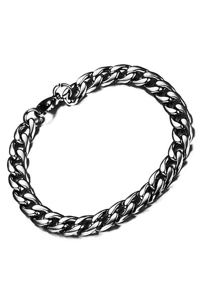 The Collection Gurmet Black Men's Bracelet Thick Chain 7 Mm