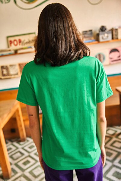 Olalook Women's Grass Green Ocean T-Shirt TSH-19000294