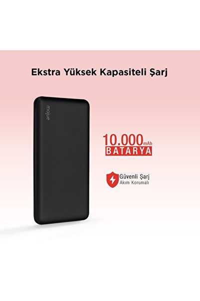 Mojue by ttec PB01 10.000 mAh Taşınabilir Şarj Aleti Siyah 3BB161S