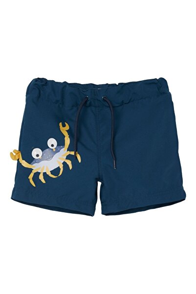 name ıt Name It13199731 Antibacterial Printed Dark Blue Boy's Shorts Swimsuit...