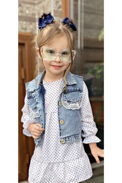 tunay moda Denim Vest And Dress Combination
