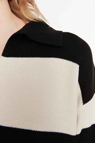 Trendyol Collection Pulover de tricotaje blocat culoarea pietrei TWOAW23KZ0043