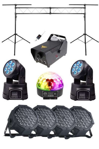 Quenlite Free Paket-6 Sahne Işık Sistemi Seti ( Top Küre Led Par Moving Head ...