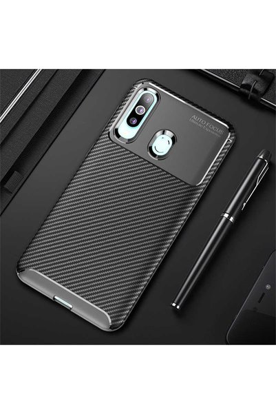 hzrteknoloji Case Carbon Design  Cover for Samsung Galaxy A20S Mobile Phone