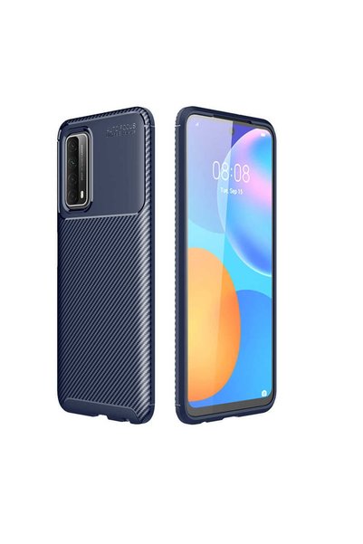 hzrteknoloji حافظة لهاتف هواوي P Smart 2021 بتصميم كربوني غطاء نيغرو