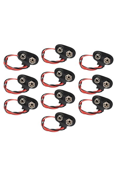Daix 9 Volt Pil Başlığı 9v Pil Yuvası Pil Yatağı 10 Adet