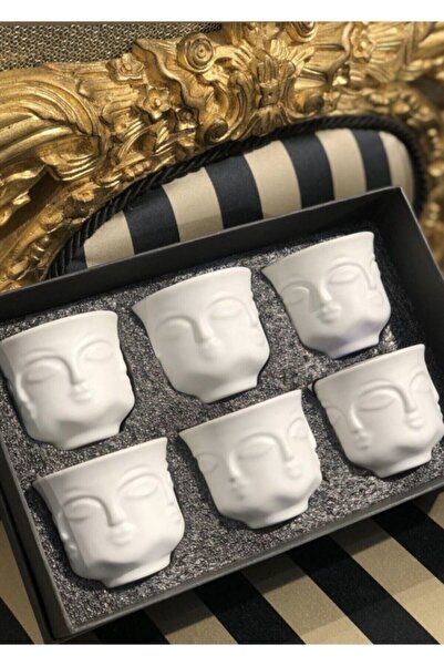 LAMEDORE Adler Beyaz Porselen 6 Kişilik Kahve Fincan Takımı